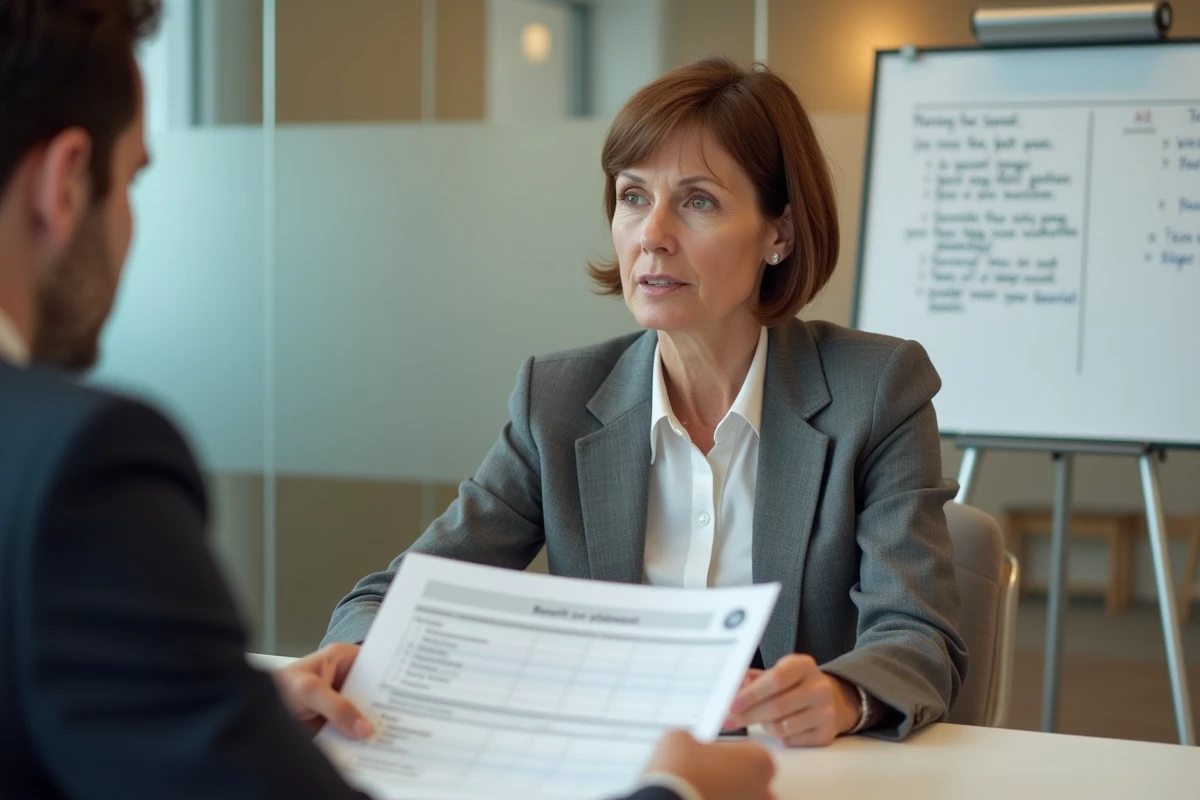 Salariée agent de maîtrise consultant un conseiller financier pour éviter les erreurs lors du calcul de sa retraite