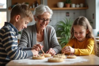 Enfant découvrant un nouvel environnement chez ses grands-parents