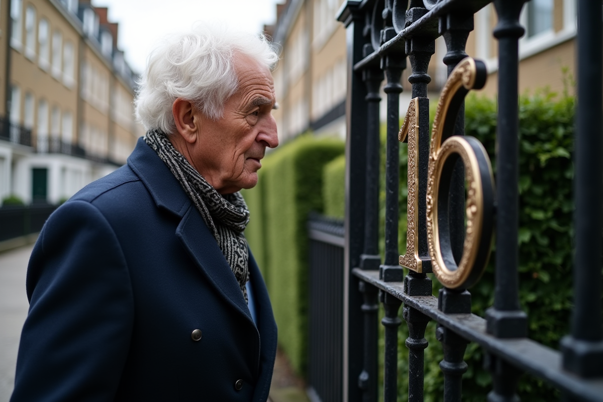 Homme âgé regardant le numéro 16 sur une grille