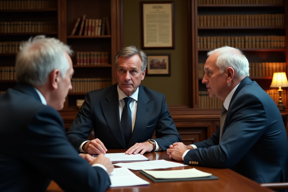 Notaire expliquant les droits de récupération de l'APA sur succession à un couple de personnes âgées