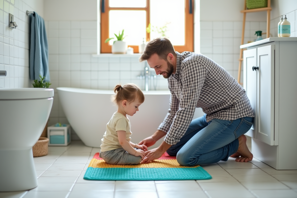 Père et fille près d